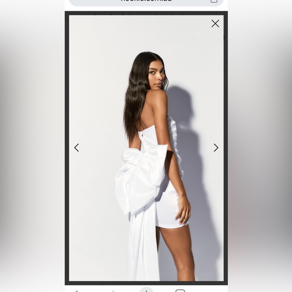 Nookie Adore 2 way White Mini Dress with Bow Detail